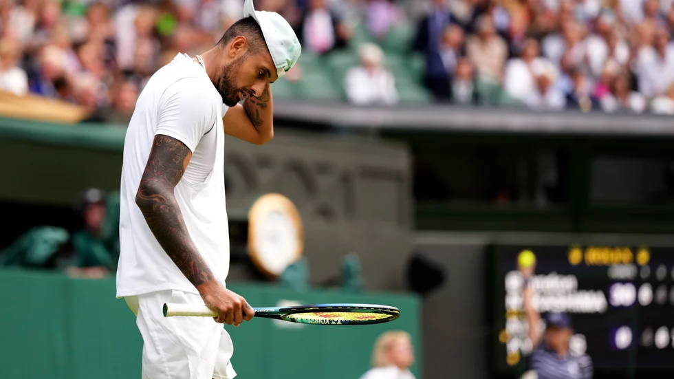 Nick Kyrgios kommer att få spela kvartsfinalen i Wimbledon trots misshandelsanklagelser. Arkivbild.