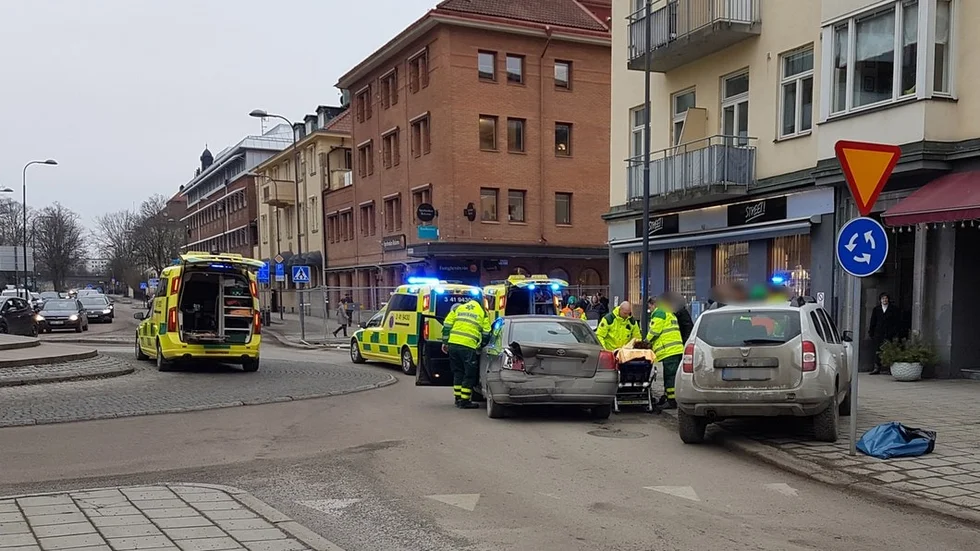 Det blev stopp i trafiken efter olyckan i riktning mot polishuset.