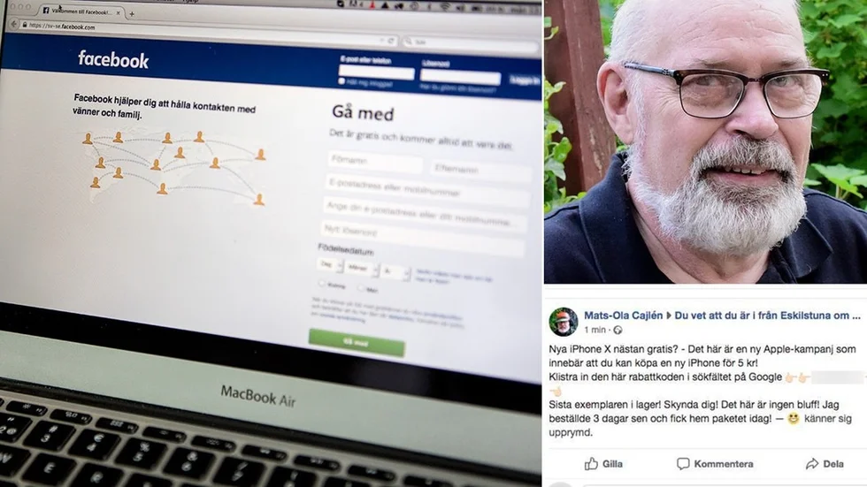 Mats-Ola sprider ofrivilligt bluffreklam i olika Facebookgrupper.