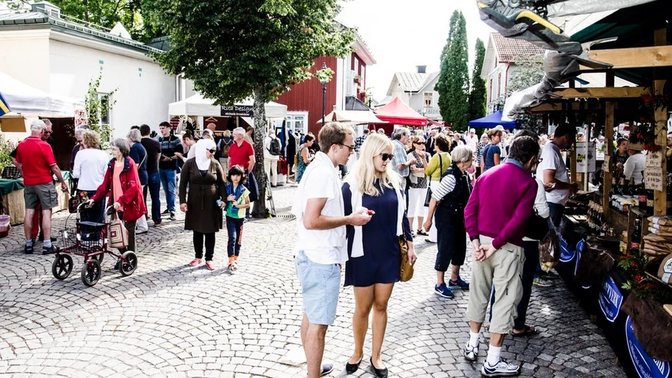 Skördemarknad är ett populärt inslag i Trosa.