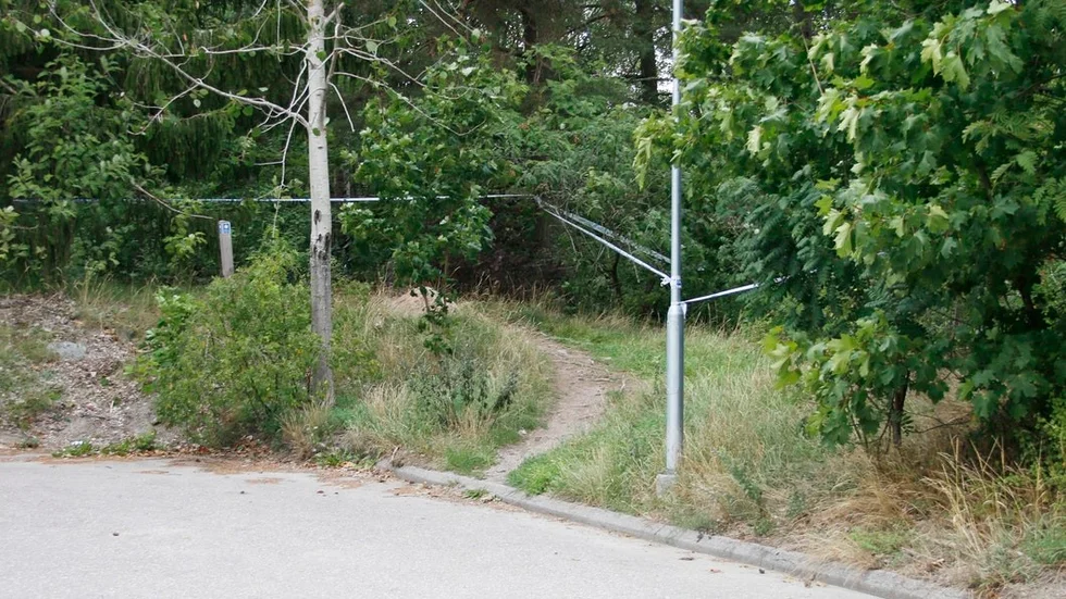 Här i skogsområdet hittades den skadade mannen som senare avled av sina skador.