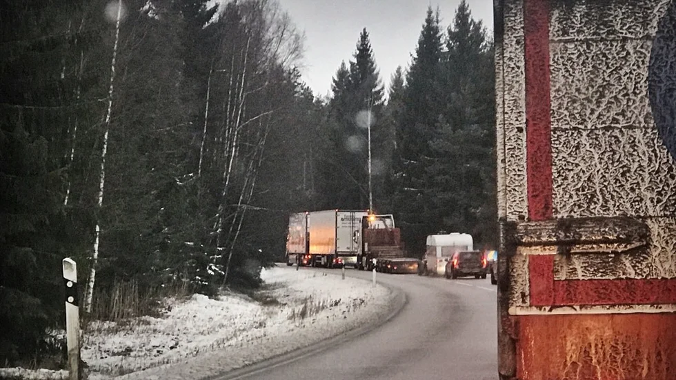 Trafikkö på riksväg 55