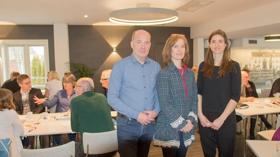 Jan Holgersson, Jacqueline Hellsten och Kristin Vettorato är alla verksamhetsledare inom varsitt Leader-område och under måndagen inledde de utbildningsdagen på Båsenberga.