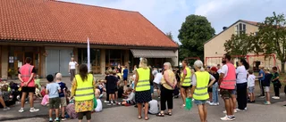 Terminsstart i tillfälliga skolan i Vadstena  ▪ Ingrid, 7 år: "Den är jättestor"