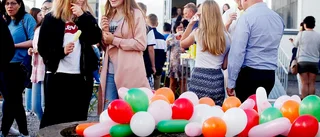 Eleverna på plats i Eskilstunas nya skola