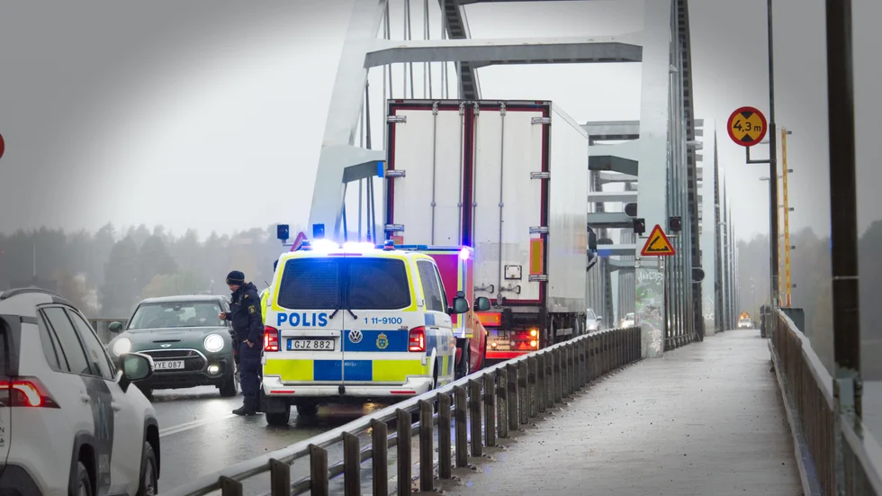 Stopp på Bergnäsbron. 