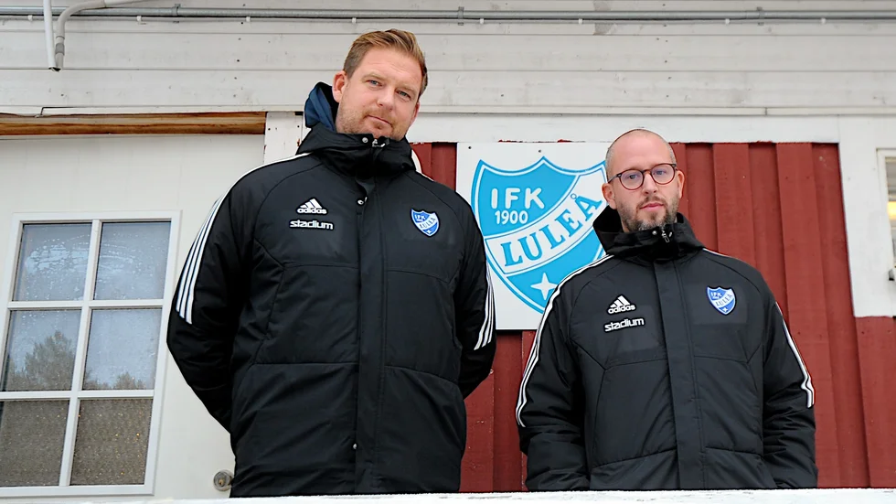 Sportchef Per Jensen tillsammans med nya tränaren i IFK Luleå, Daniel Engberg.