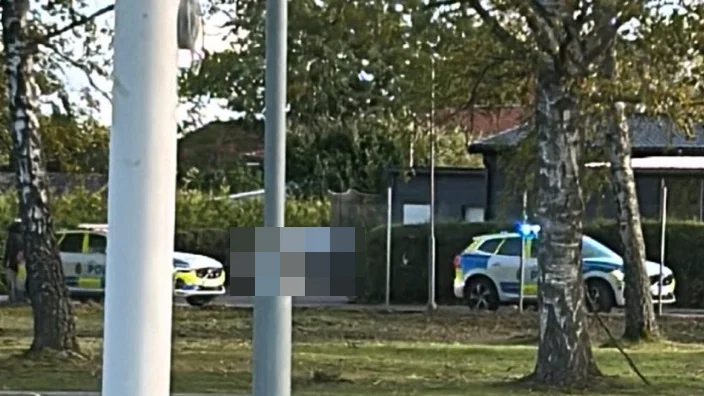 Flera polisfordon syntes till i Ljungsbro på torsdagseftermiddagen.