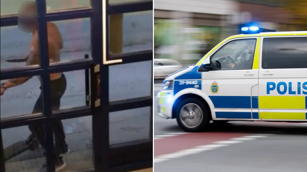 Bild på knivmannen som togs av ett vittne har hämtats från polisens förundersökning.