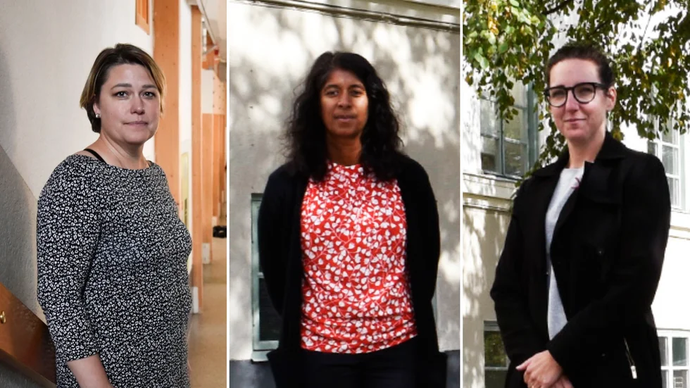 Nina Thunebro, rektor på Bureskolan, Lisa Högdahl, övergripande ansvar för elevhälsan, och Malin Burström, rektor på Anderstorpsgymnasiet.