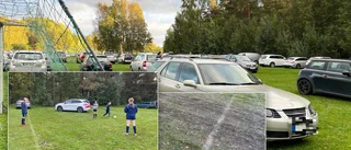 Fullt med bilar på planen – förstörde lagets träning