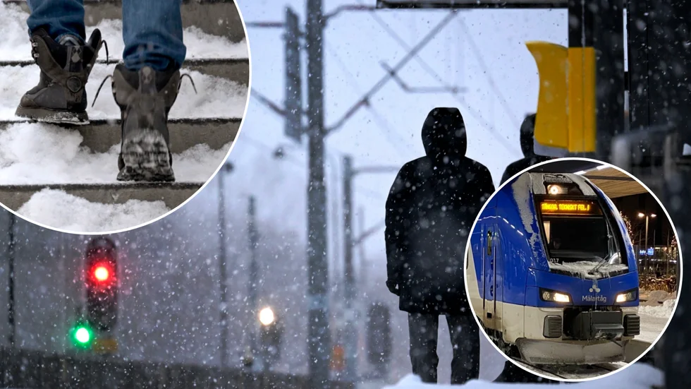 Iskyla, försenade tåg – och ett skoköp som aldrig blev av. Ingredienser i en cocktail som får tidningens krönikör att kämpa med humöret. (Arkivbilder, montage).