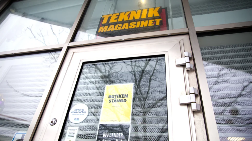 Teknikmagasinet håller sedan torsdagen stängt, precis som samtliga butiker i Sverige, efter att kedjan försatts i konkurs.
