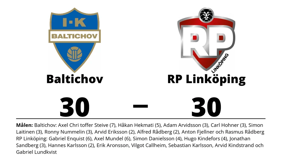 IK Baltichov spelade lika mot RP IF Linköping