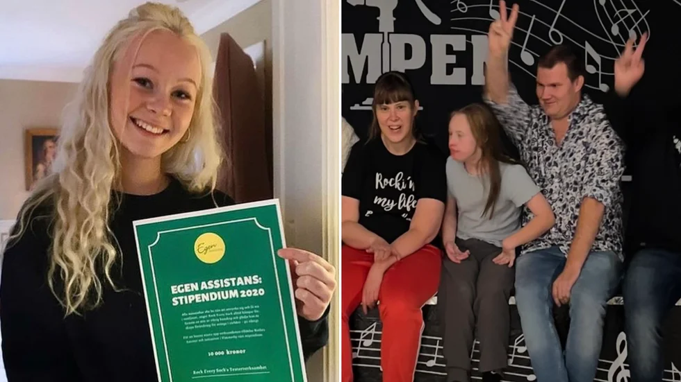 Nathea Anemyr fick stipendiet av Egen assistans tack vare sitt sociala arbete med Rocka sockorna, som hon bedrivit sedan 2015. 