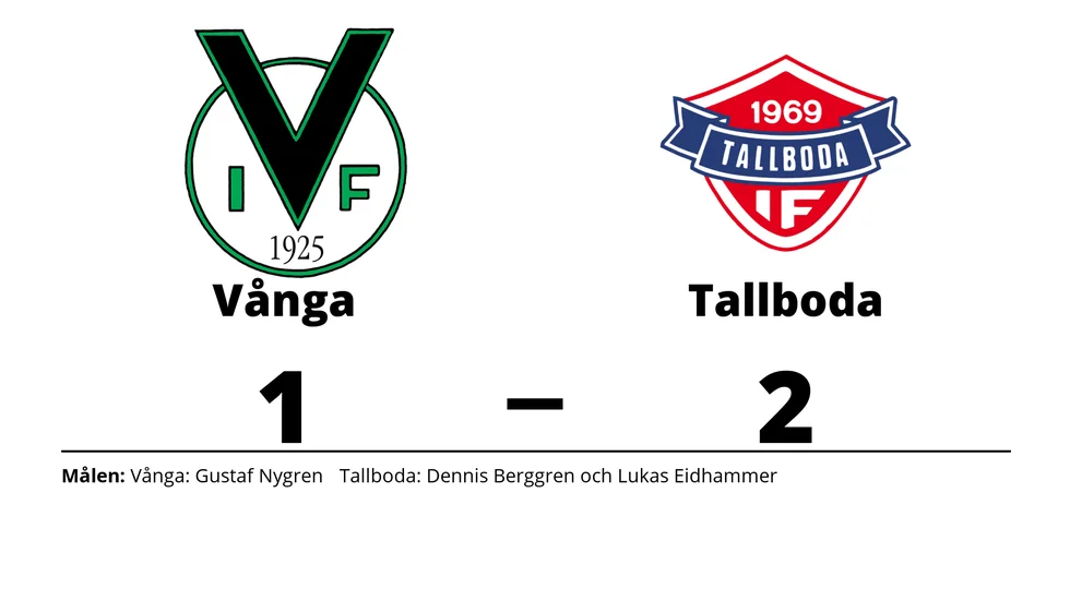 Vånga IF förlorade mot Tallboda IF