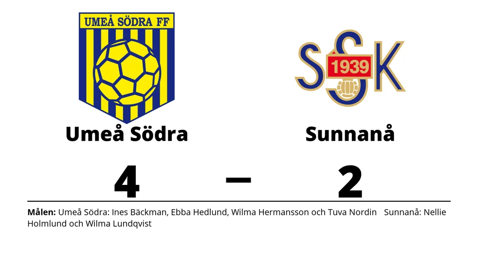 Umeå Södra DFF vann mot Sunnanå SK 2