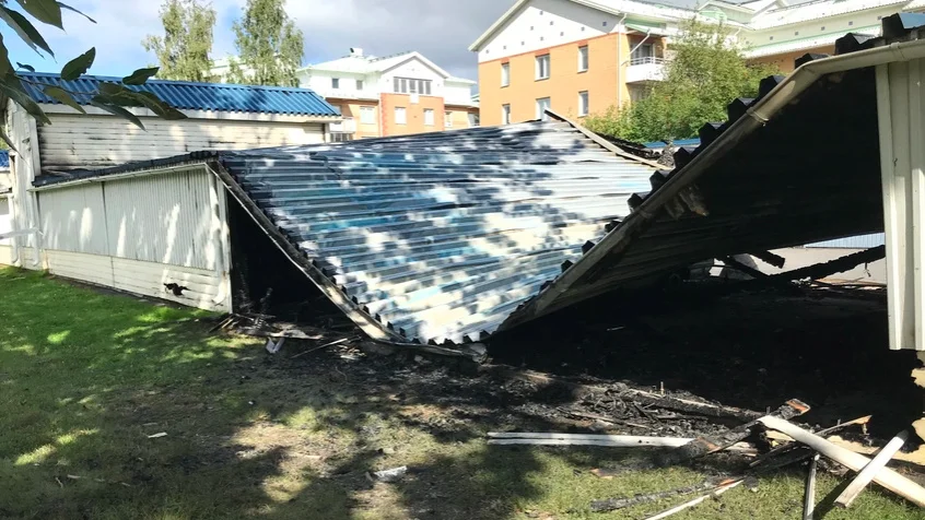 En garagelänga i Haparanda blev svårt skadad den där dagen i augusti.