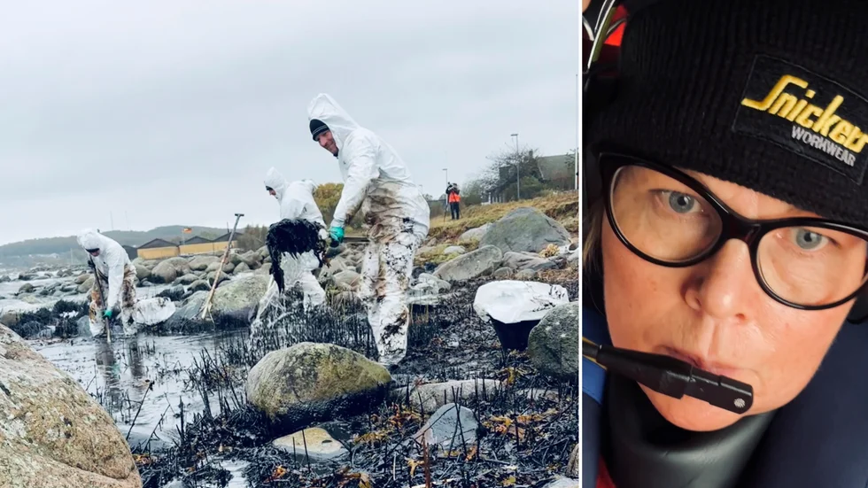 Sara Stenbeck från Loftahammar har varit på plats i Blekinge för att göra en insats efter oljekatastrofen.