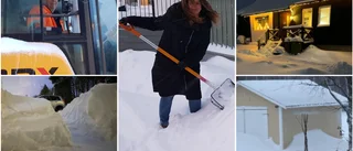 Snöfall och blåst ställer till det – se läsarnas egna bilder