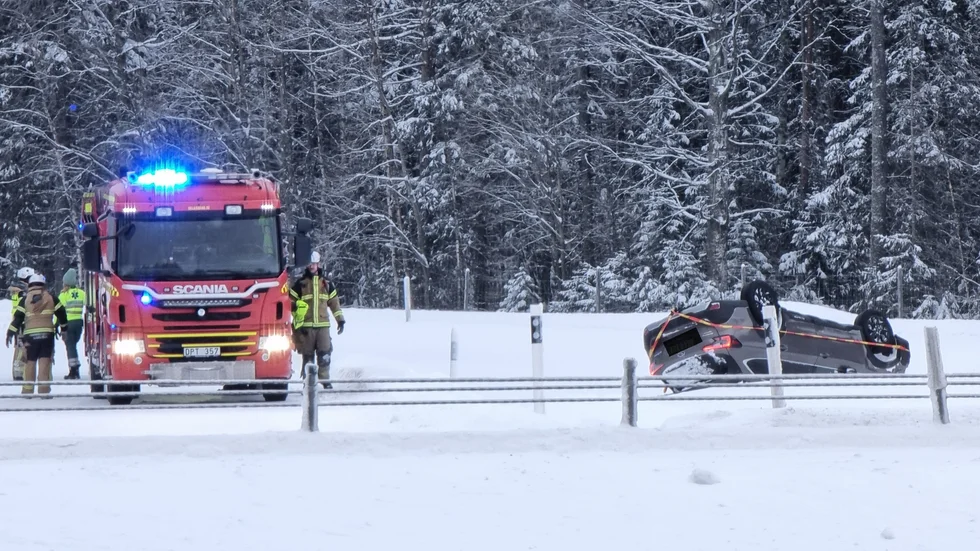 En singelolycka inträffade vid trafikplats Notviken.