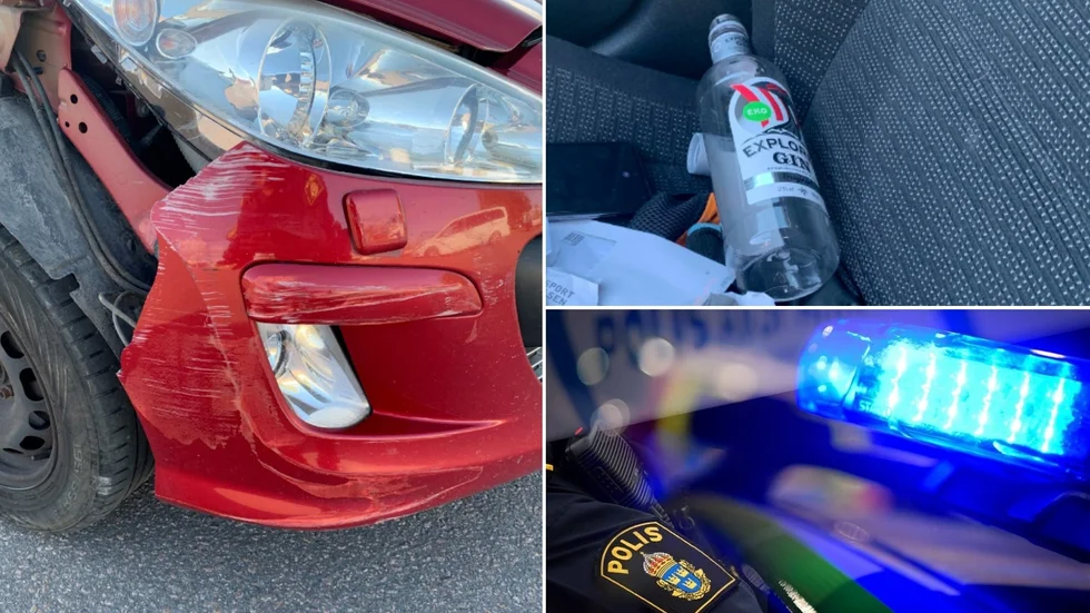 Den körkortslöse Vadstenabon hade över tre promille i blodet under bilfärden. Nu har han dömts för grovt rattfylleri och grov olovlig körning. Bilder från polisutredningen.