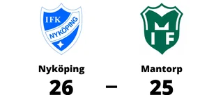 Mantorp föll med 25-26 mot Nyköping