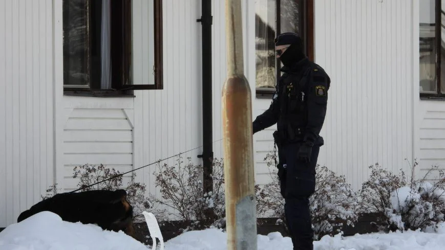 Polisen använde sökhundar för att säkra bevis efter knivdådet den 31 mars i år.