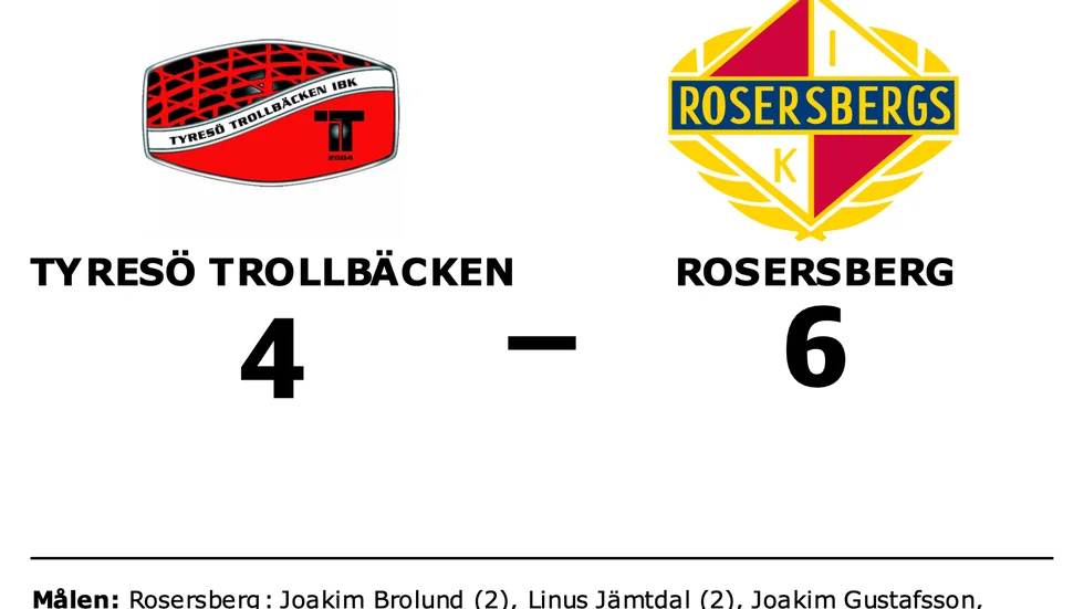Tyresö Trollbäcken förlorade mot Rosersberg