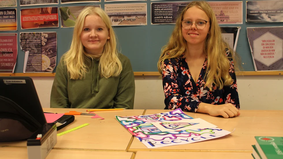 Elsa Svensson och Olivia Sundbäck Tollsten, tycker att det är tråkigt att det inte blev någon praktikvecka - men att det nya konceptet har varit spännande.