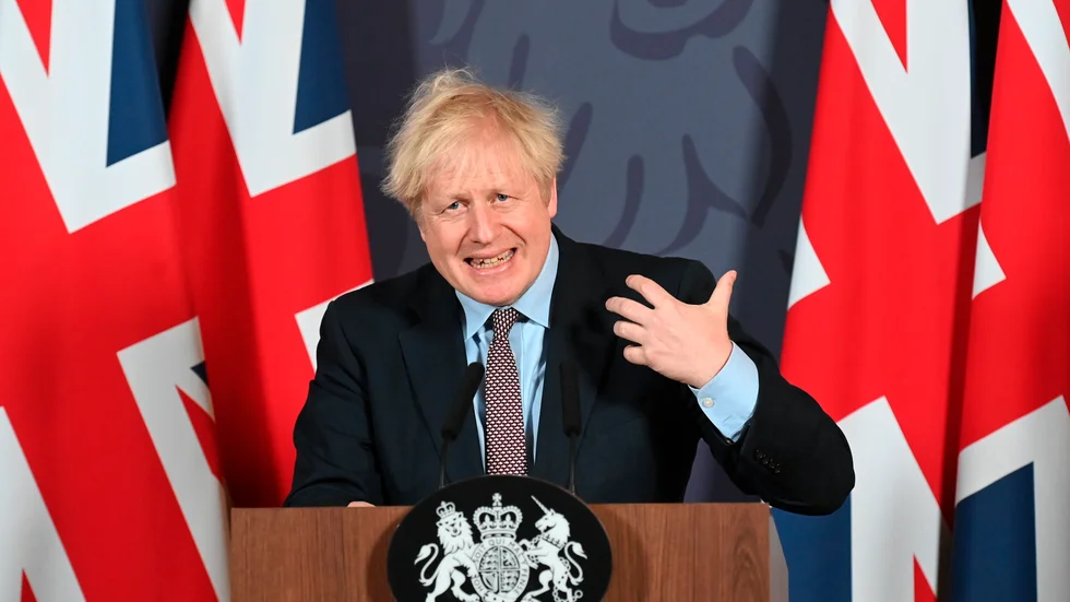 Storbritanniens premiärminister Boris Johnson i samband med att det nya brexitavtalet presenterades.