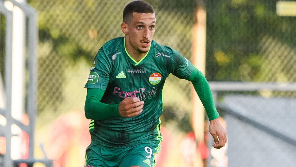 Arian Kabashi, här i en match tidigare den här säsongen, gjorde det viktiga 2-0-målet för Dalkurd hemma mot Ljungskile. 