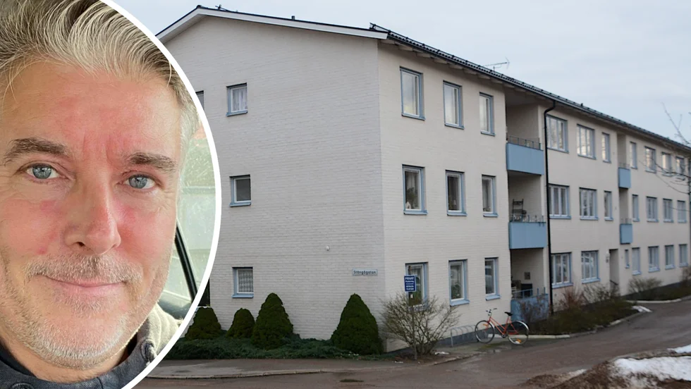 Vimmerbybon Mats Konrad är en av de hyresgäster som vittnar om hårdkrav på flyttstädning från MEJ-förvaltning som äger området "Svalan" i mitt i Vimmerby. "Vi följer branschens praxis" säger Maj-Lise Liljeblad.