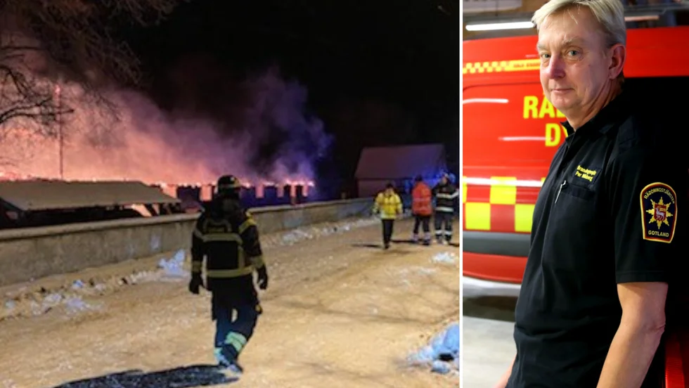 Per Wikberg, yttre befäl, berättar om nattens brand i Hangvar. 