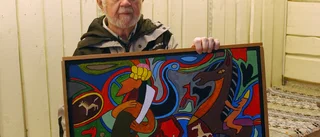 88-årige Laukersonen Olle ställer ut sin konst