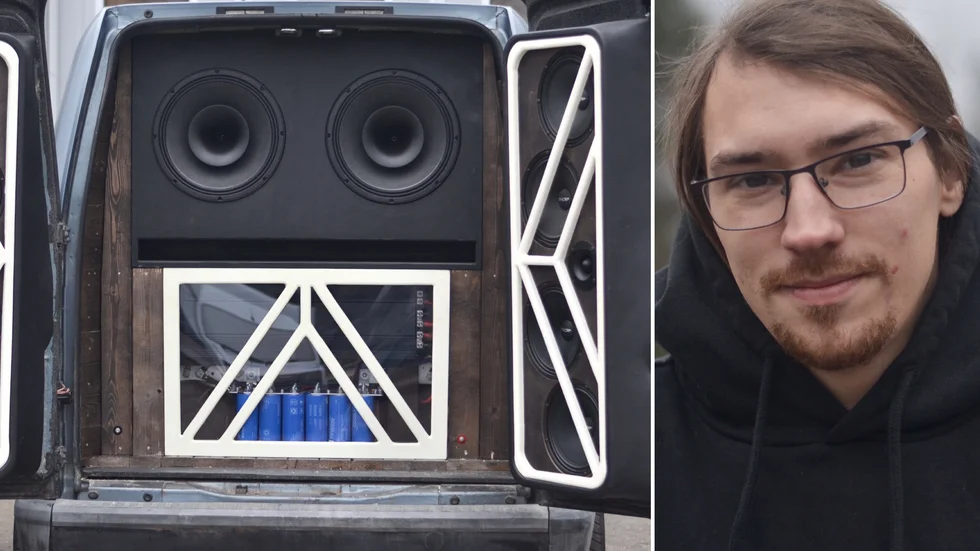 Ljudsystemet i Nicklas Johansson Löfgrens bil är ett löpande projekt.