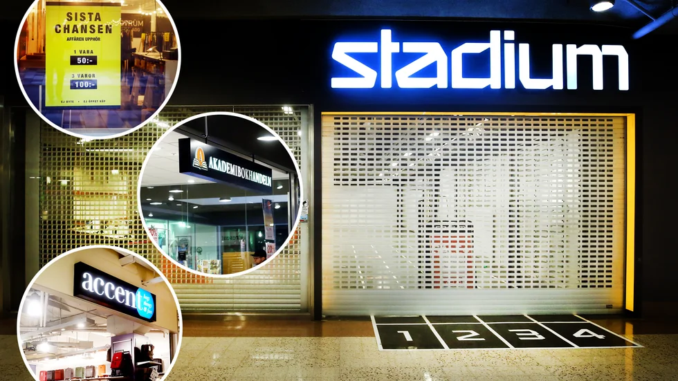 Eskilstuna centrums sista sportbutik har slagit igen. Stadium i köpcentret 21:an stängde i helgen och på måndagen fick jalusiet aldrig hissas upp. På måndagen stängde Dea Axelssons och Flash pop-up-butik och efter årsskiftet stänger även Accent samt Akademibokhandeln sina butiker i centrum.
