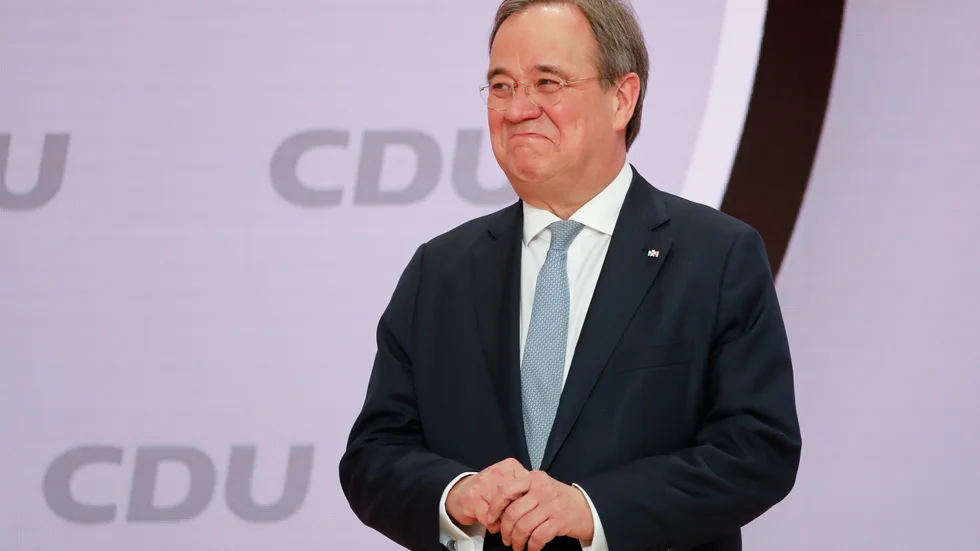 Blir det Armin Laschet (bilden) eller Markus Söder som blir CDU:s och systerpartiet CSU:s kanslerkandidat?