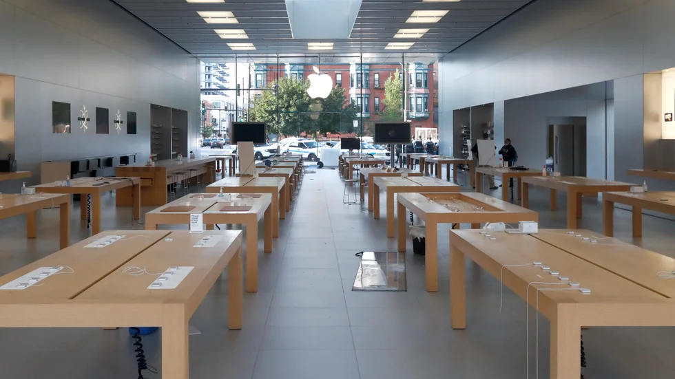 Apple stänger butiker i Frankrike. Arkivbild.