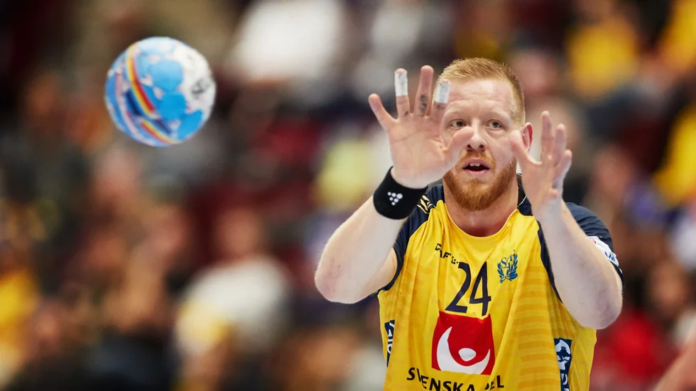 Jim Gottfridsson i handbollslandslaget. Arkivbild.