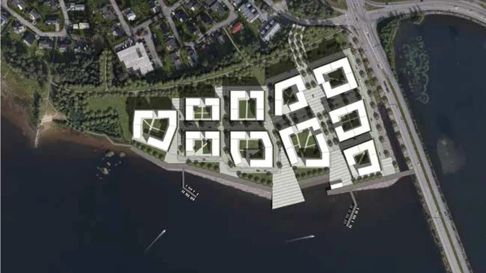 Planen för Munkeberg strand i Luleå.