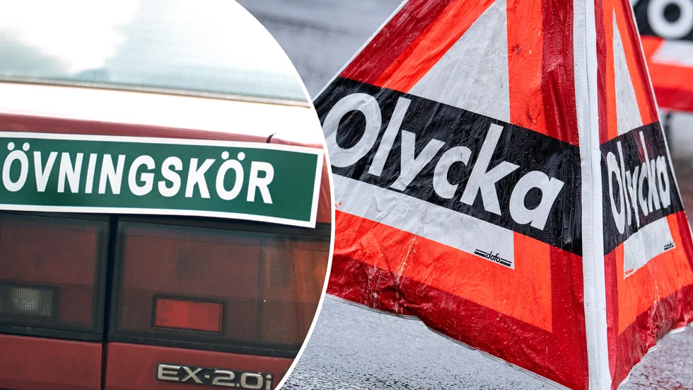 En singelolycka inträffade under måndagskvällen på E20 i höjd med Eskilstuna. Enligt polisen var föraren av olycksbilen ute och övningskörde.
