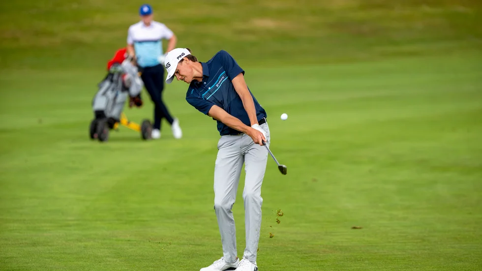 Jesper Sandborg, en av två Landerydsgolfare som är vidare i helgens Katrineholm Open. 