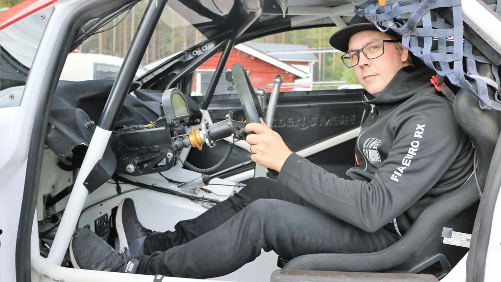 Linus Westman drogs med bilproblem när RallyX Nordic avslutades i Danmark. (Arkivbild)
