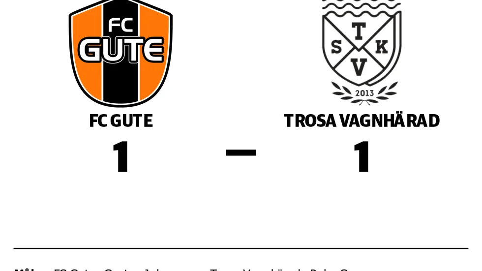 FC Gute spelade lika mot Trosa-Vagnhärad SK