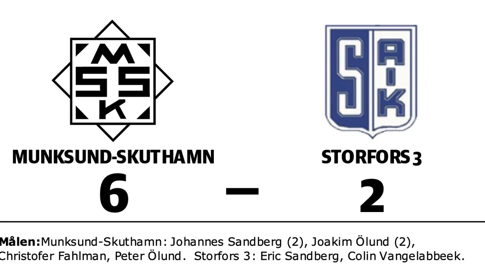 Munksund/Skuthamns SK vann mot Storfors AIK 3
