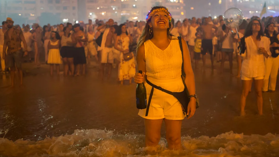 Så här såg det ut på Copacabana när 2019 blev 2020.