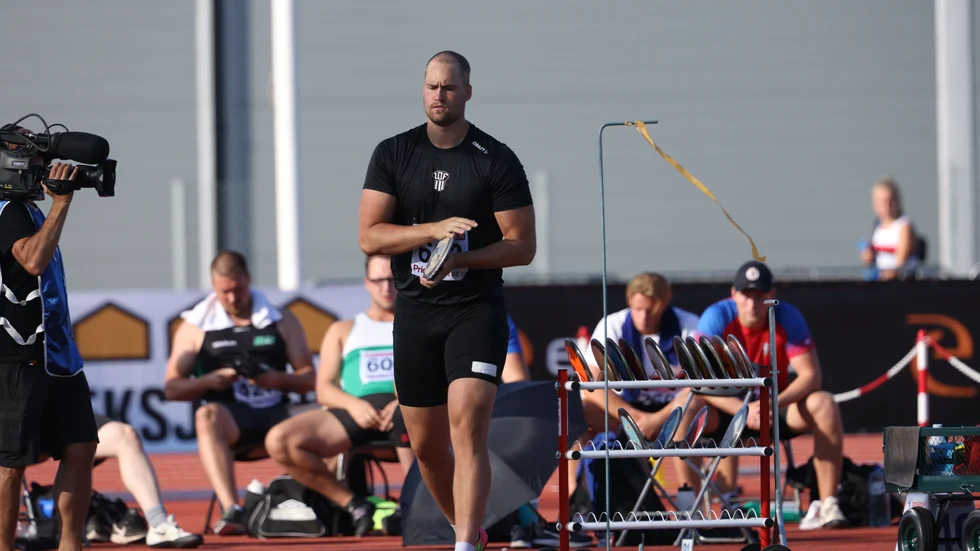Jakob Gardenkrans under diskusfinalen i SM.