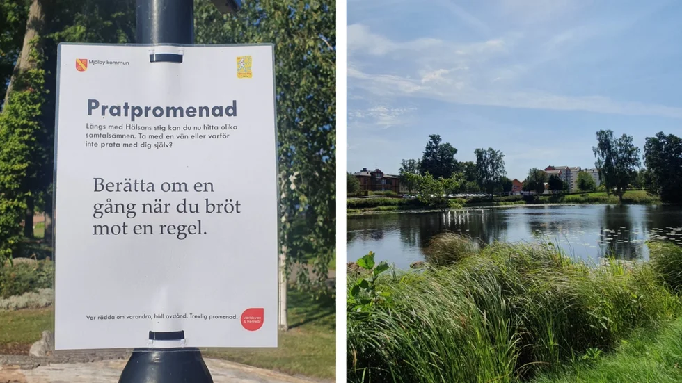 Pratpromenaden går längs Svartån.