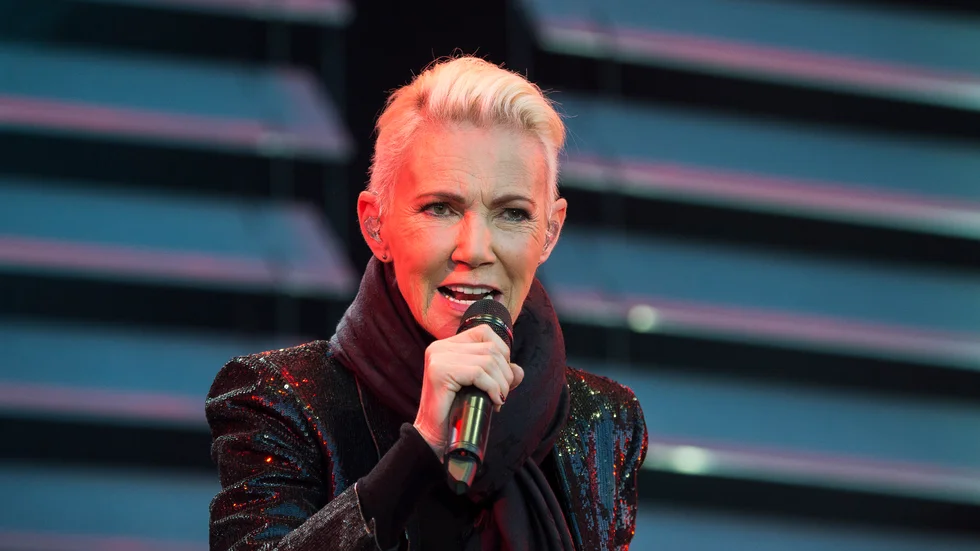 Marie Fredriksson vid en konsert med Roxette 2015. Arkivbild.